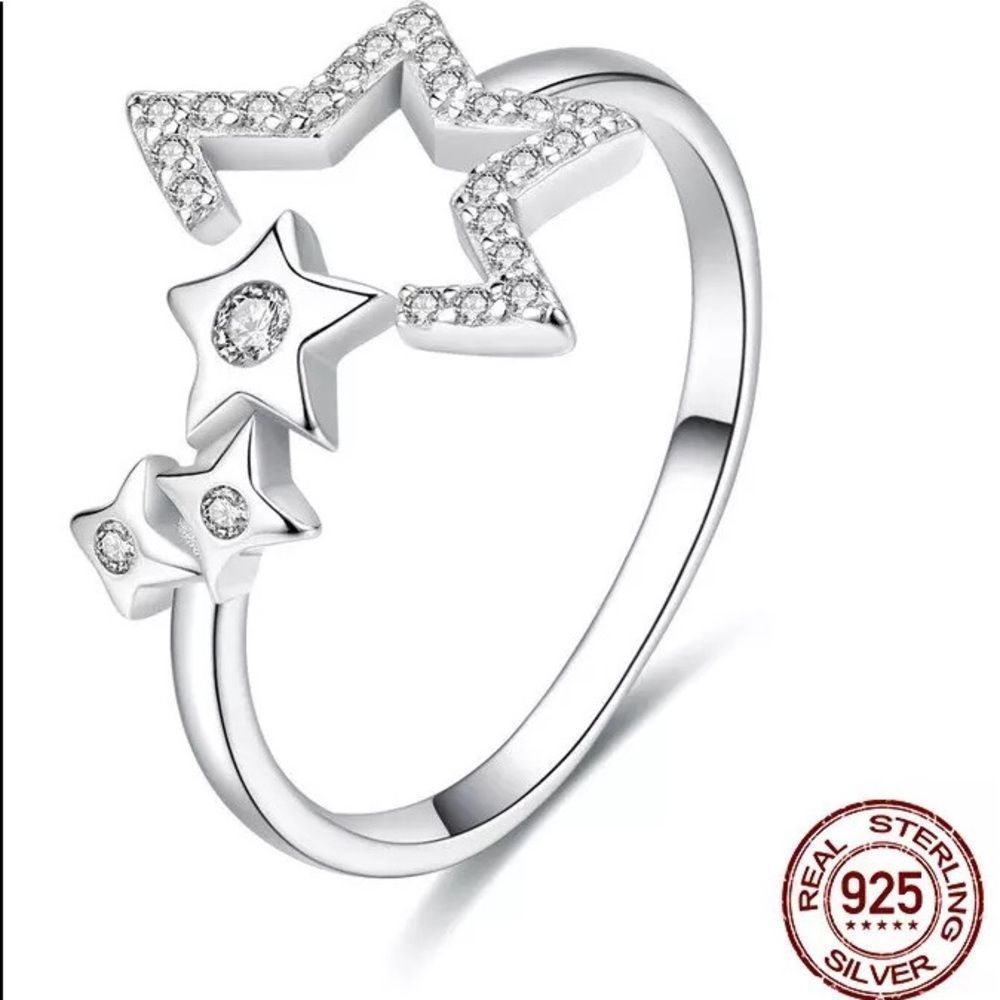 New Sterling Silver STAR Ring